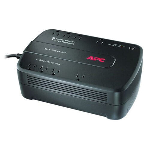 APC BACK-UPS ES 550VA, 120V, 8 NEMA Outlets (4 Surge) - UPS - Desktop - Standby BE550G