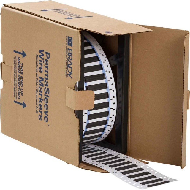PermaSleeve Heat Shrink Wire and Cable Labels, 1/2" Dia- 1", Black, Double-Sided