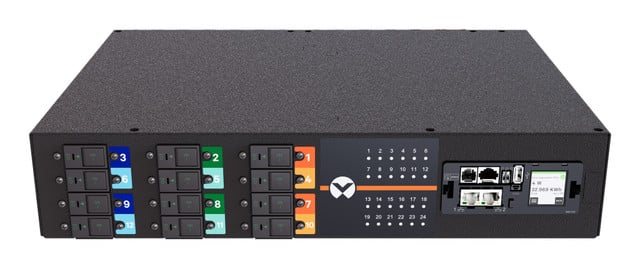 RPDU, Switched Outlet Level Monitoring, 60/63A, 240/415V WYE, 43.4KW, Horizontal VP7U62A2