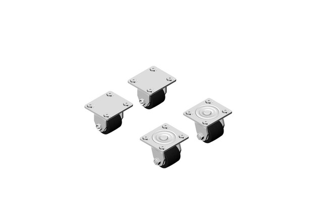 Caster KIT for Zetaframe Cabinet; 2 Fixed Casters; 2 Swivel Casters 39982-001