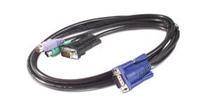 APC - Keyboard / Video / Mouse (KVM) Cable - 6 PIN PS/2, HD-15 (M) - HD-15 (M) - AP5264
