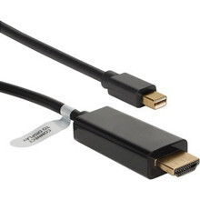 QVS MDPH-03BK 3FT MINI Dispport/Thunderbolt to HDMI Digital Video Black Cable