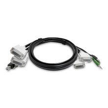 10FT (3M) DUAL-DVI KVM Cable, USB 2.0, 3.5MM Audio, Universally Compatible Combo SK2DVMMKVM10-TAA