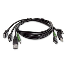 6FT (1.8M) DUAL-HDMI KVM Cable, USB 2.0, 3.5MM Audio, Universally Compatible COM SK2HDMMKVM06-TAA