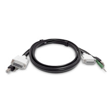 6FT (1.8M) DVI KVM Cable, USB 2.0, 3.5MM Audio, Universally Compatible Combo CAB SKDVMMKVM06-TAA