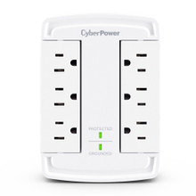 Cyberpower CSB6WS Surge, 5-15P Input, WALL TAP, White - 6 - NEMA 5-15R Output - CSB6WS