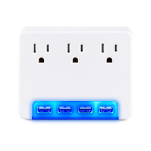 4 USB 3.4A Ports Multi Color Glow 1-YEAR Warranty P3WUH
