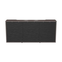 C3 Series HPL Woodkit, 3 BAY, 32 Inches HIGH, Asian Night WITH Black Metalwave D C3K3D1HA3D4ZPLBK