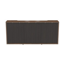 3 BAY C3 Custom WOOD KIT, 32 HIGH,10 DEEP Moderno, Solid Doors, Montana Walnut, C3K3D1HB9A6ZPLBK