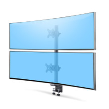 DESK Mount for 2X Vertically Stacked Monitors, DUAL 49, Total 70LB (32KG), C-CLA H2MPV-Monitor-Mount