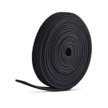 75FT (22.8M) HOOK and LOOP ROLL, 0.5IN WIDE, Black, CUT-to-SIZE Reusable Cable T HKLP7505B