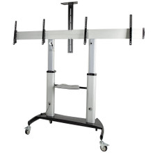 Heavy DUTY DUAL Screen Rolling TV Stand for 37-60IN VESA Displays (110LB/EACH) - Stndmtvduo