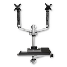 Ergonomic Standing WALL-Mount Workstation - VESA DUAL Monitor ARM for 30IN (19.8 WALLSTSI2
