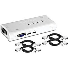 Trendnet TK-407K 4PORT KVM Switch USB KIT W/4X 6FT 1.8 M Cables VGA/SVGA