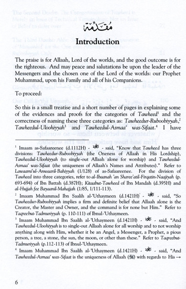 The Beneficial Summary In Clarifying The Evidence For The Categories Of Tawheed