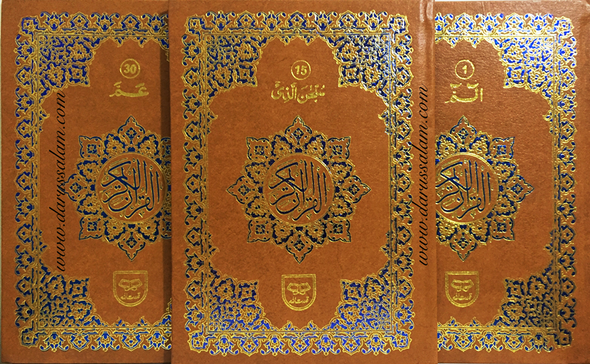Holy Quran: 30 Juz/Siparah Set - 9 Lines (Art Paper with 2-Color)