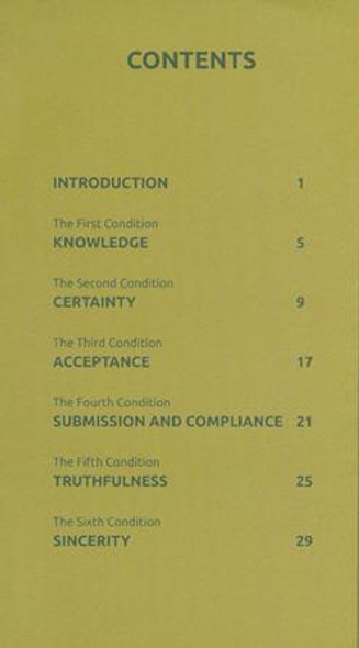 Conditions Of LAA ILAAHA ILLALLAH Conditions Of LAA ILAAHA ILLALLAH