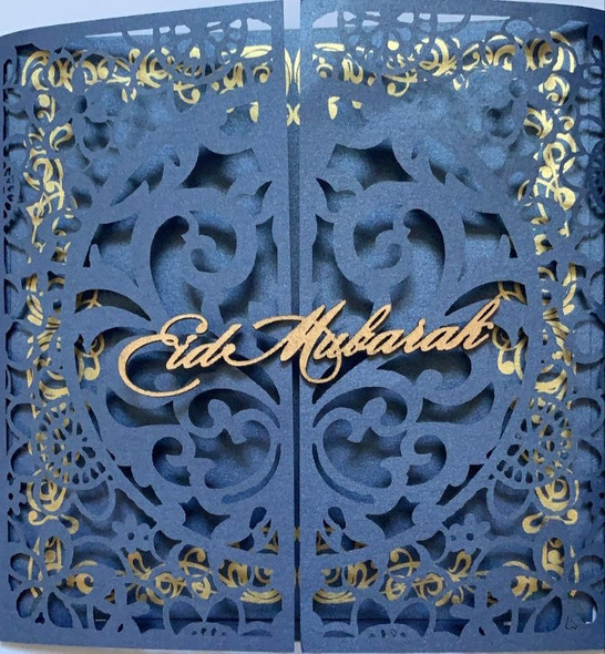 Eid Mubarak Laser Cut Greeting Cards Muslim Islamic Festival 3