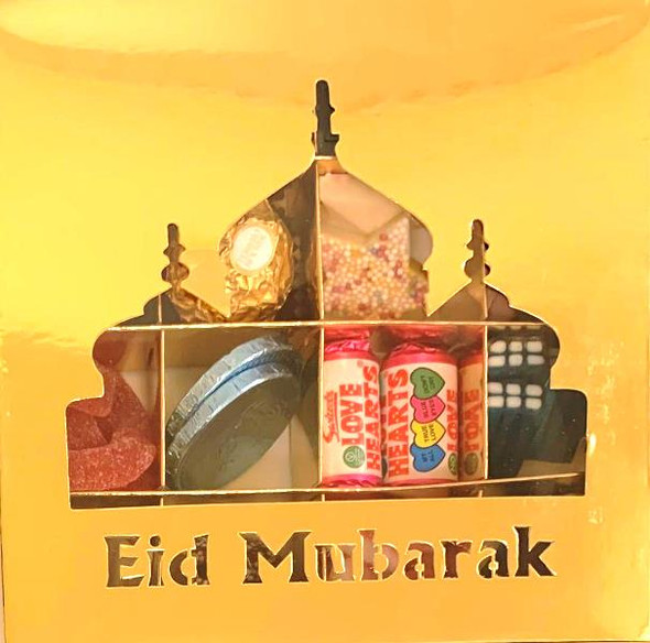 Eid Mubarak Gold Sweets Box Pick and Mix 16 Selection of Halal Sweet Zone Jelly (24227)