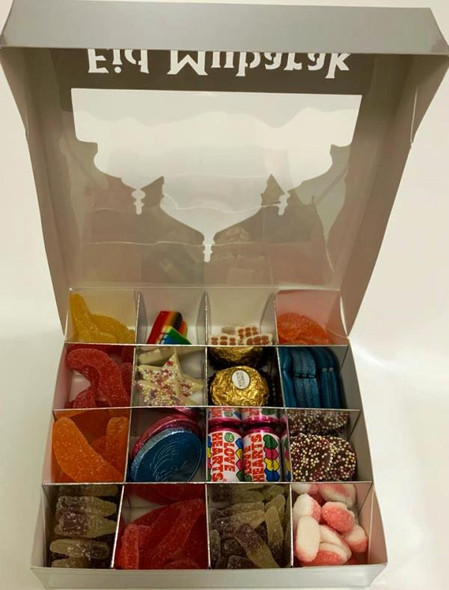 Eid Mubarak Silver Sweets Box Pick and Mix 16 Selection of Halal Sweet Zone Jelly (24228)