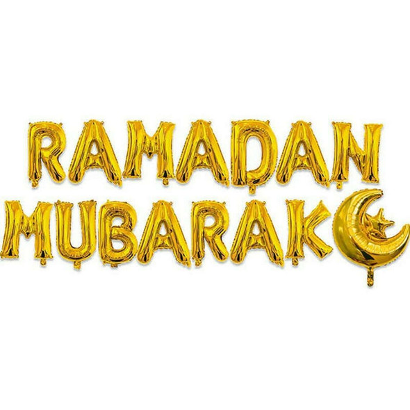 Ramadan Mubarak Letter Foil Balloon- Gold