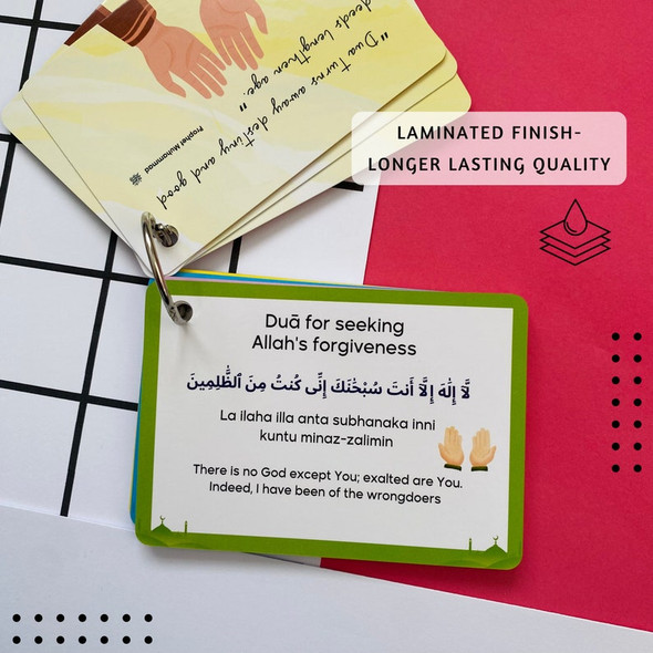 Daily Dua Cards, Islamic Flash Cards, Muslim Children Gift, Dua Cards, Quran, Dua Book, Arabic Dua Cards with Transliteration, Ramadan Gift (25308)