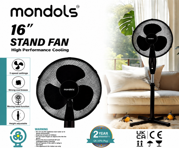 Stand Fan 16 inch high Performance cooling