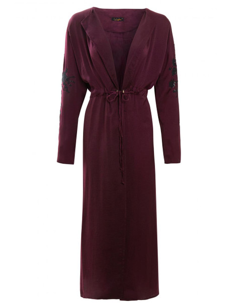 PLUM EMBOSSED KIMONO