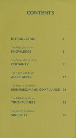 Conditions Of LAA ILAAHA ILLALLAH