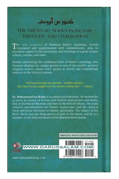 A Treasury of Rumi's Wisdom Treasury in Islamic Thought and Civilization, 9781847741028