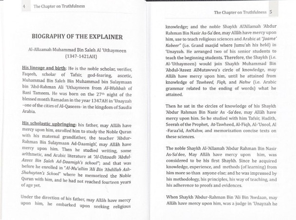 Explanation of Riyadus-Saliheen The chapter on truthfulness 