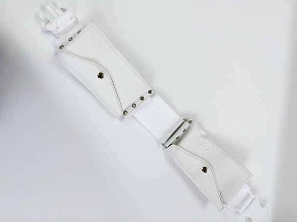 Ihram Belt for Hajj and Umrah - White Leather  with Adjustable Buckle