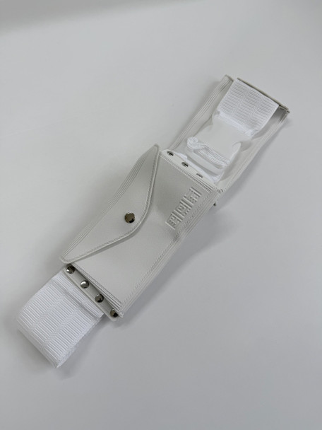 Ihram Belt for Hajj and Umrah - White Leather  with Adjustable Buckle