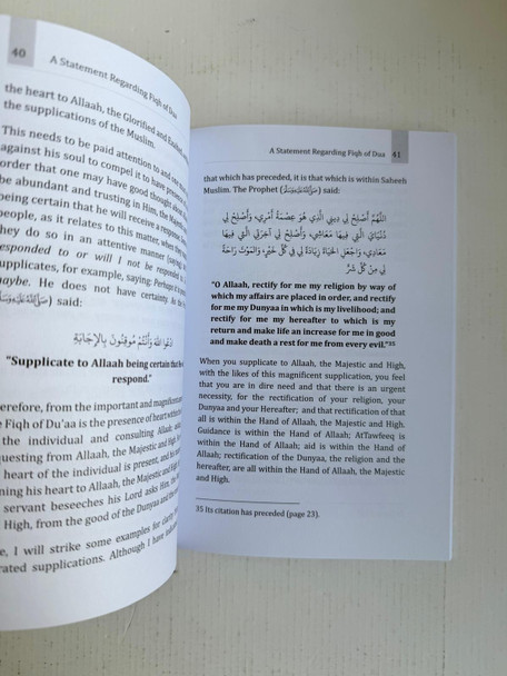 A Statement Regarding the Fiqh of Duaa