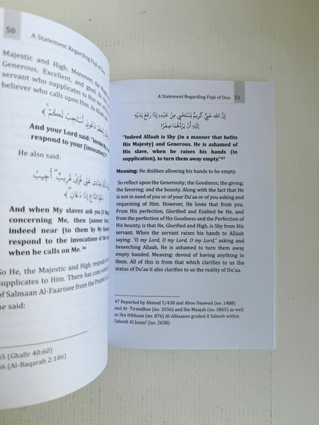 A Statement Regarding the Fiqh of Duaa
