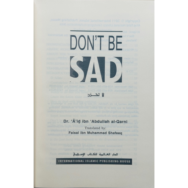 Dont Be Sad : Soft Cover