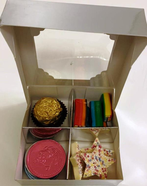 Silver Sweets Box Pick and Mix 4 Selection of Halal Sweet Zone Jelly (21426)