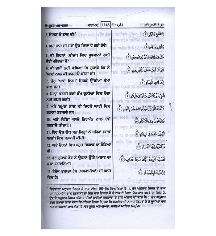 Quran in Gurmukhi Language ( Arabic To Gurmukhi Translation)