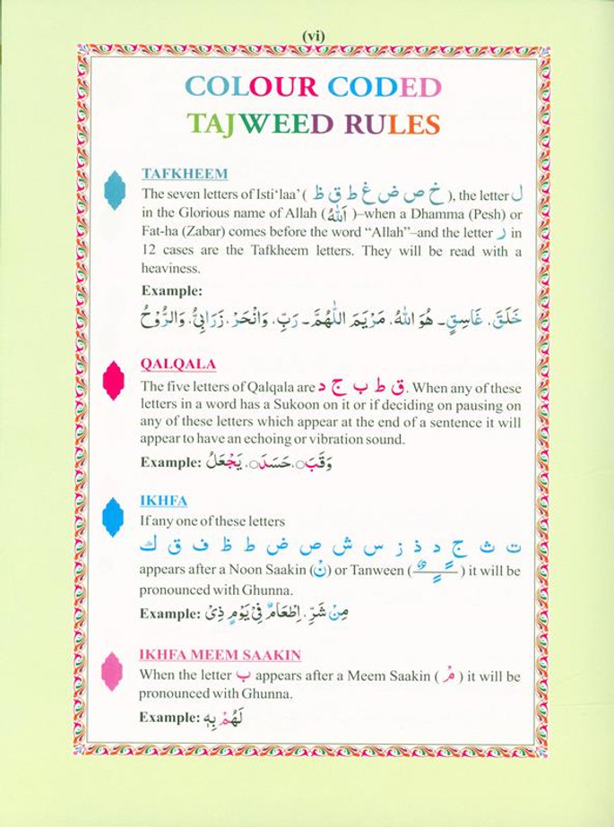 The Holy Quran Colour coded Tajweed Rules (19x24), 9789351690955