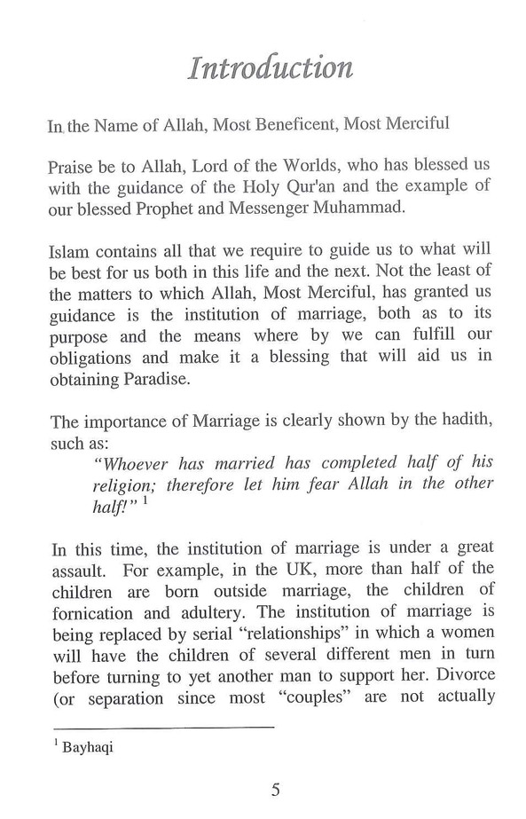 THE HARMONY OF MARRIAGE IN ISLAM