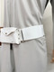 Ihram Belt for Hajj and Umrah - White Leather  with Adjustable Buckle