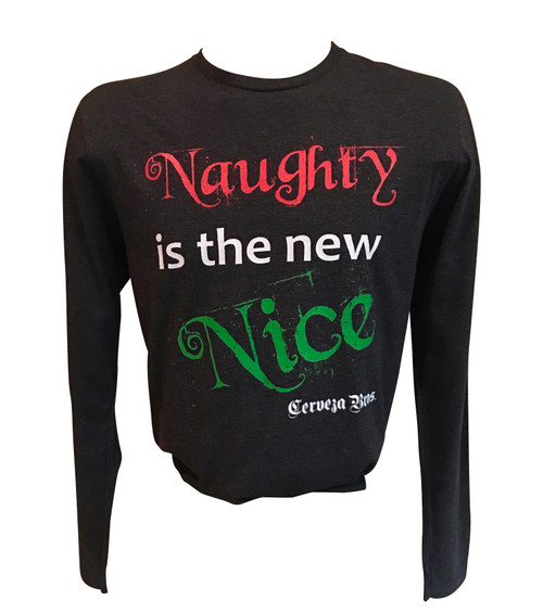 Cerveza Bros "Naughty is the New Nice" - T-Shirt Vintage Black - Long Sleeve