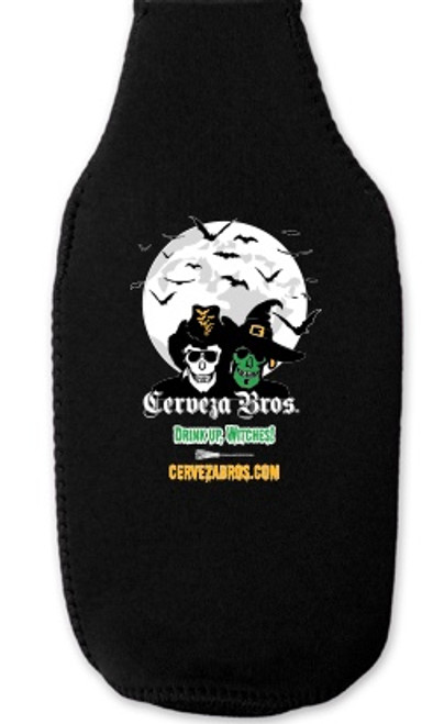 Cerveza Bros "Drink Up Witches" Halloween Bottle  Koozie w/ Opener