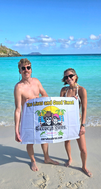 Cerveza Bros Flag - "Good Times & Tan Lines!" 
