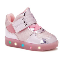 Vicco - Mimi Light-Up Pink - Girls Shoes - Lace-Up and Hook-And-Loop Shoes