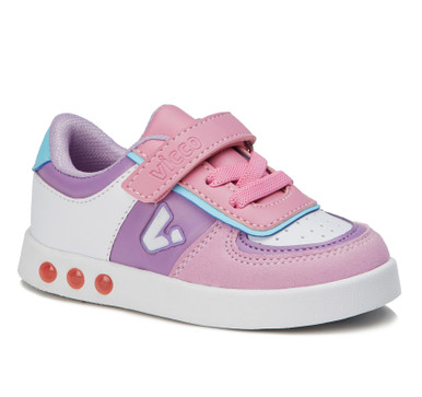 Vicco - Mimi Light-Up Pink - Girls Shoes - Lace-Up and Hook-And