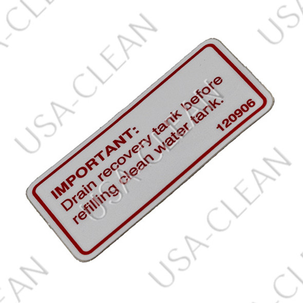 120906 - Always drain decal 175-6107