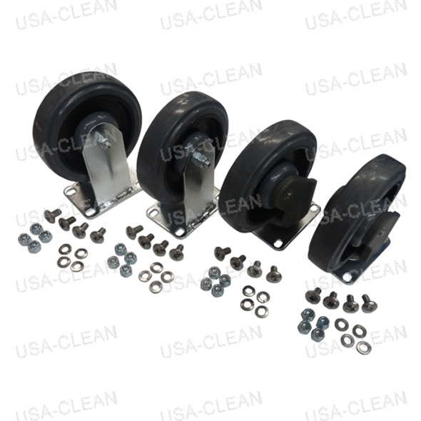 9998Q - 5 inch quiet caster wheels (2 swivel & 2 fixed) 280-0037