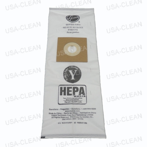 4010801Y - Type Y hepa bag (pkg of 2) 215-4202