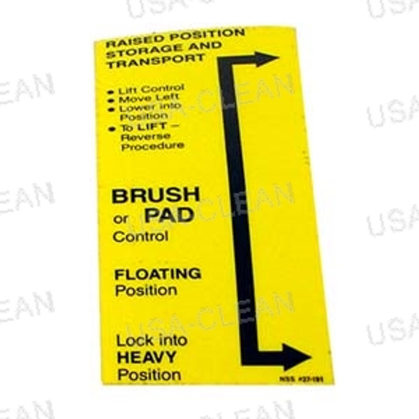 - Brush control label (FSO) 164-0582  - Brush control label (FSO) 164-0582